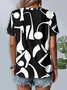 Women Abstract Short Sleeve Tee T-shirt Crew Neck Printing Casual Summer Graphic Tee Top