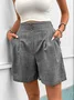 Women Plain Fifth Pants Straight Pants Casual Summer Shorts