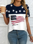 Women Star Short Sleeve Tee T-shirt Crew Neck Printing Casual Summer Graphic Tee Top