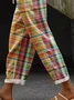Women Plaid Long Pant Casual Spring/Fall Trousers