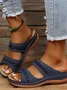 Women Retro Non-Slip Round Toe Comfortable Flat Sandals Casual Daily Slippers