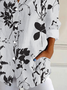 Women Floral Long Sleeve Shirt Spring/Fall Buckle Shirt Collar Daily Casual Top