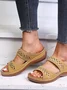 Women Retro Non-Slip Round Toe Comfortable Flat Sandals Casual Daily Slippers