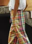 Women Plaid Long Pant Casual Spring/Fall Trousers