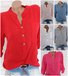 Women Plain Long Sleeve Shirt Spring/Fall V Neck Daily Casual Top