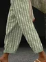 Women Striped Long Pants Casual Spring/Fall Trousers