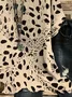 Women Leopard Short Sleeve Tee T-shirt Crew Neck Printing Casual Summer Graphic Tee Top