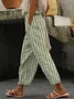 Women Striped Long Pants Casual Spring/Fall Trousers