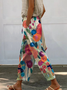 Women Floral Long Pants Casual Spring/Fall Trousers