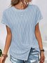 Women Geometric Short Sleeve Tee T-shirt Crew Neck Casual Summer Tunic Top