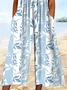 Women Floral V Neck Half Sleeve Casual Summer Jumpsuit