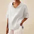 Women Plain Half Sleeve Blouse Summer V Neck Daily Casual Top