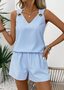 Women Striped Two-Piece Set Daily Sleeveless Casual Summer Short Sets Matching Set