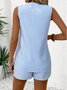 Women Striped Two-Piece Set Daily Sleeveless Casual Summer Short Sets Matching Set