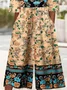 Women Floral V Neck Half Sleeve Casual Summer Jumpsuit