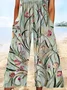 Women Floral V Neck Half Sleeve Casual Summer Jumpsuit