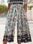 Women Floral V Neck Half Sleeve Casual Summer Jumpsuit