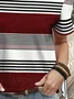 Women Striped Short Sleeve Tee T-shirt Crew Neck Printing Casual Summer Graphic Tee Top