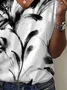 Women Floral Short Sleeve Tee T-shirt V Neck Printing Casual Summer Graphic Tee Top