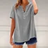 Women Plain Long Sleeve Shirt Spring/Fall V Neck Daily Casual Top