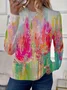 Women Floral Long Sleeve Tee T-shirt Crew Neck Printing Casual Spring/Fall Graphic Tee Top