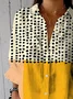 Women Polka Dots Three Quarter Sleeve Shirt Spring/Fall Printing Shirt Collar Daily Casual Top