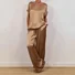 Women Plain Two-Piece Set Daily Half Sleeve Casual Summer Top With Pants Matching Set