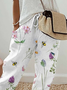 Women Floral Long Pants Casual Spring/Fall Trousers