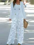Women's Floral Printing Two-Piece Set Daily Long Sleeve Casual Spring/Fall Top With Pants Matching Set