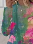 Women Abstract Long Sleeve Tee T-shirt Crew Neck Casual Spring/Fall Graphic Tee Top