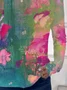 Women Abstract Long Sleeve Tee T-shirt Crew Neck Casual Spring/Fall Graphic Tee Top