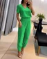 Women Striped Two-Piece Set Daily Short Sleeve Casual Summer Top With Pants Matching Set