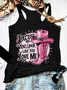 Women Sleeveless Tank Top Camisole Summer Letter Pattern U-Neck Holiday Casual Top