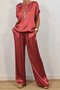 Women Plain Two-Piece Set Daily Half Sleeve Casual Summer Top With Pants Matching Set