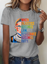 Women Text Letters Short Sleeve Tee T-shirt Crew Neck Casual Summer Top