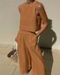 Women Plain Two-Piece Set Daily Sleeveless Casual Summer Top With Pants Matching Set