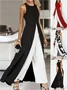 Women Geometric Crew Neck Sleeveless Casual Summer Jumpsuit
