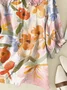 Women Floral Short Sleeve Shirt Summer Printing Shawl Collar Daily Casual Top