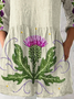 Women Floral Long Sleeve Shirt Spring/Fall Printing V Neck Daily Casual Top