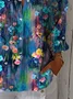 Women Floral Three Quarter Sleeve Shirt Spring/Fall Printing Shirt Collar Daily Casual Top