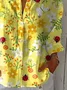 Women Floral Three Quarter Sleeve Shirt Spring/Fall Printing Shirt Collar Daily Casual Top