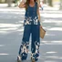 Women Geometric Two-Piece Set Daily Sleeveless Vintage Summer Top With Pants Matching Set