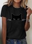 Women Animal Short Sleeve Tee T-shirt Crew Neck Casual Summer Top