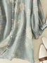 Women Floral Short Sleeve Shirt Summer Printing Shawl Collar Daily Casual Top