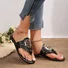 Ladies Spot Flip Flops Pu Shoes Metal Buckle Sandals Hardware Buckle Summer Flat Slippers