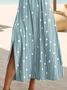 Women Striped Short Sleeve Summer Printing Dress Crew Neck Daily Casual Maxi Fit & Flare Dress A-Line Dress