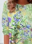 Women Floral Long Sleeve Tee T-shirt Crew Neck Printing Casual Spring/Fall Graphic Tee Top