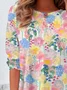 Women Floral Long Sleeve Tee T-shirt Crew Neck Printing Casual Spring/Fall Graphic Tee Top