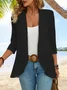 Women's 3/4 Sleeve Plain Jacquard Vacation Loose Cardigan / Kimono
