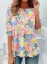 Women Floral Long Sleeve Tee T-shirt Crew Neck Printing Casual Spring/Fall Graphic Tee Top